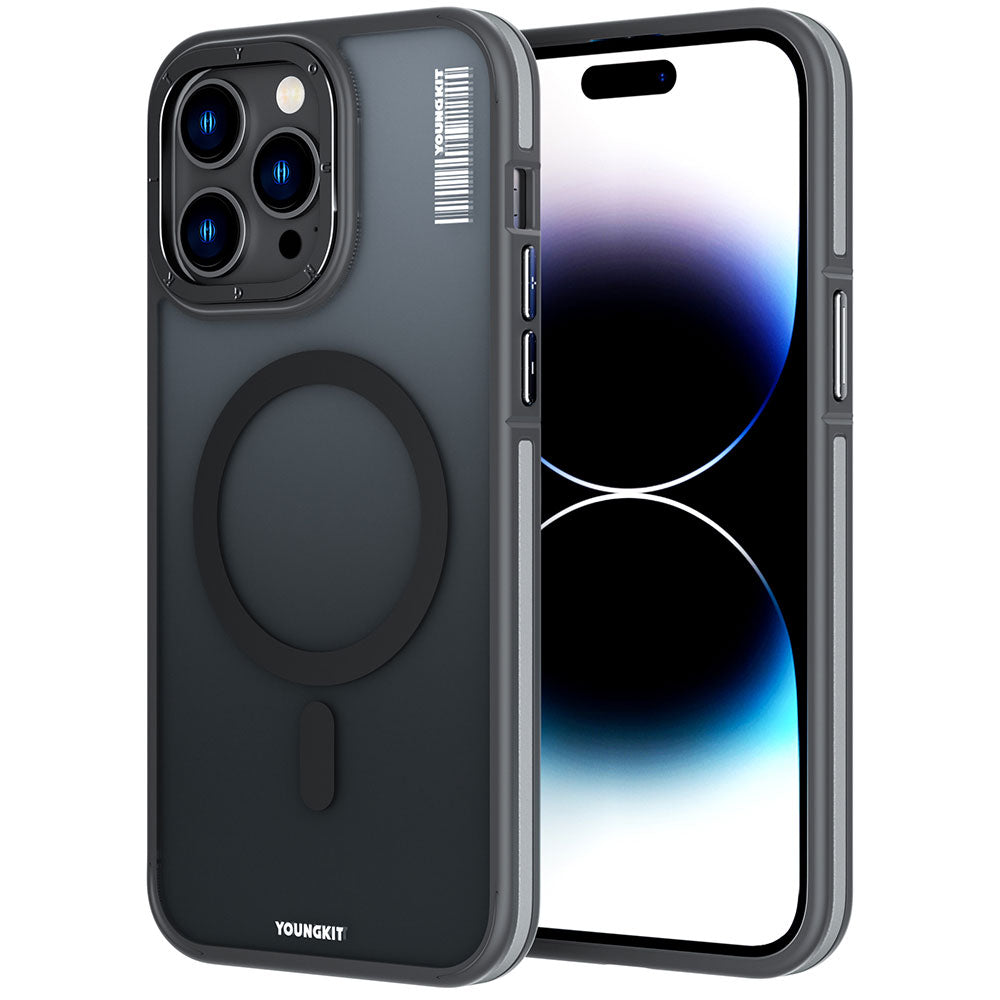 iPhone 14 Pro Max Kılıf M-safe Şarj Özellikli Youngkit Rock Sand Serisi Kılıf