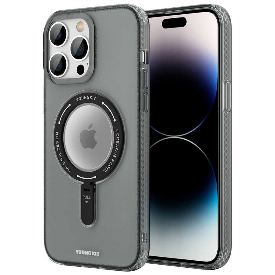iPhone 14 Pro Max Kılıf M-safe Şarj Özellikli Youngkit Rock Serisi Kılıf