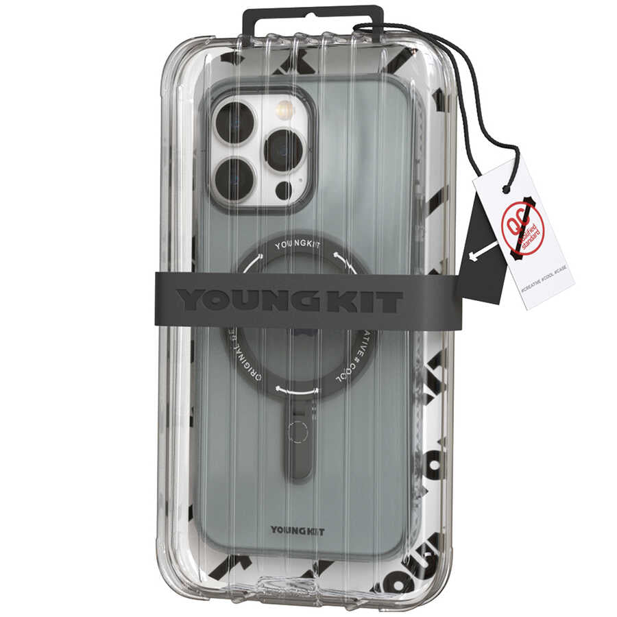 iPhone 14 Pro Max Kılıf M-safe Şarj Özellikli Youngkit Rock Serisi Kılıf