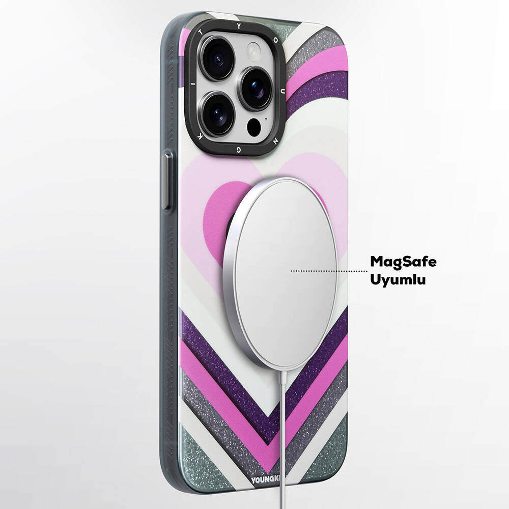 iPhone 14 Pro Max Kılıf M-safe Şarj Özellikli Youngkit Star Dazzle Serisi Kılıf