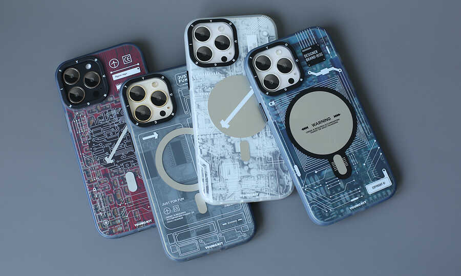 iPhone 14 Pro Max Kılıf M-safe Şarj Özellikli YoungKit Technology Serisi Kılıf