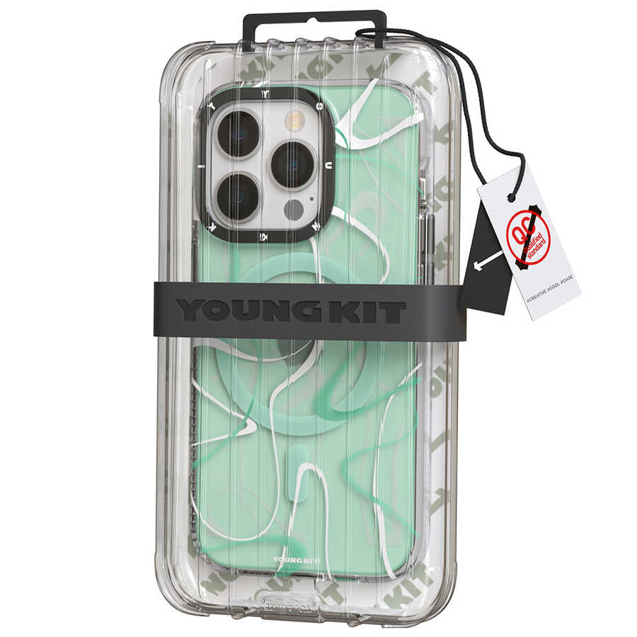 iPhone 14 Pro Max Kılıf M-safe Şarj Özellikli Youngkit Water-Ink Serisi Kılıf