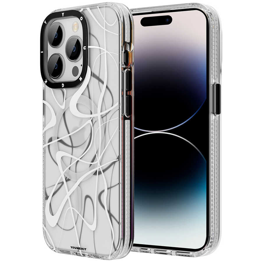 iPhone 14 Pro Max Kılıf M-safe Şarj Özellikli Youngkit Water-Ink Serisi Kılıf