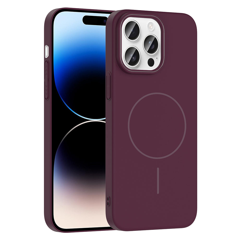 iPhone 14 Pro Max Kılıf M-safe Şarj Özellikli Zore Ruby Sert Kılıf