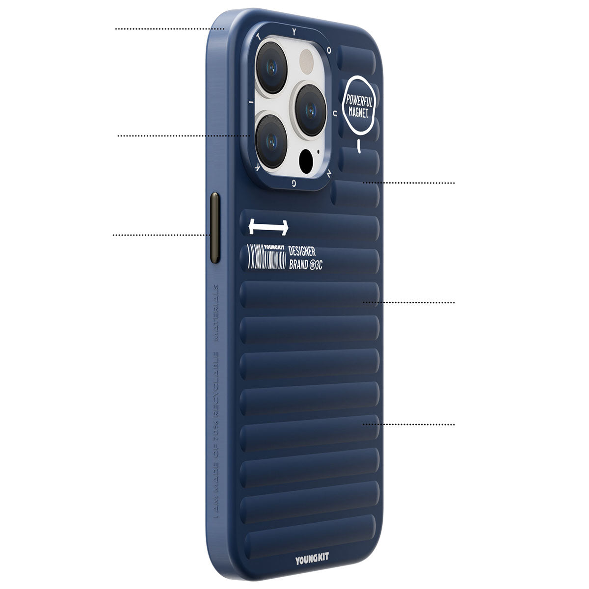 iPhone 14 Pro Max Kılıf Mat Renkli Tasarım YoungKit Original Serisi Kılıf