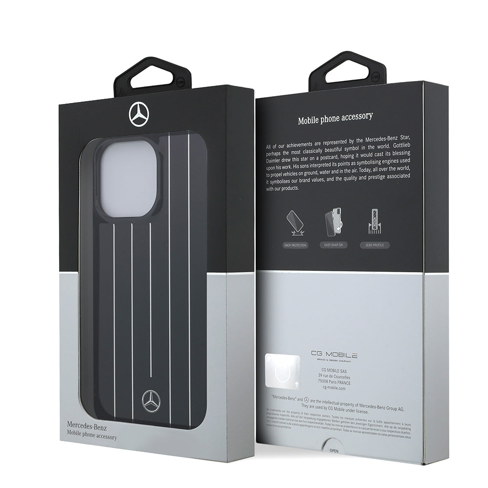 iPhone 14 Pro Max Kılıf Mercedes Benz Orijinal Lisanslı New Urban 3 Sert PC Paralel Çizgi Desenli Kılıf