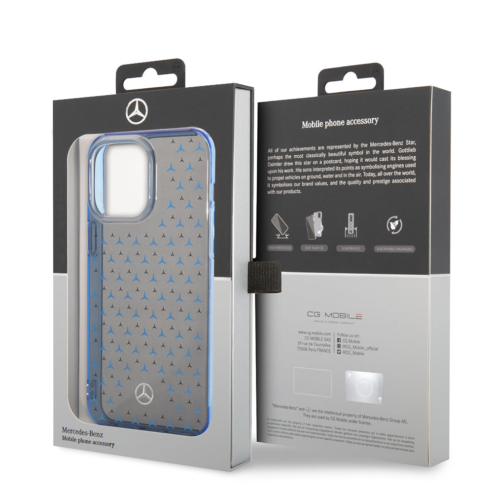iPhone 14 Pro Max Kılıf Mercedes Benz Çift Katmanlı Yıldız Desenli Dizayn Kılıf