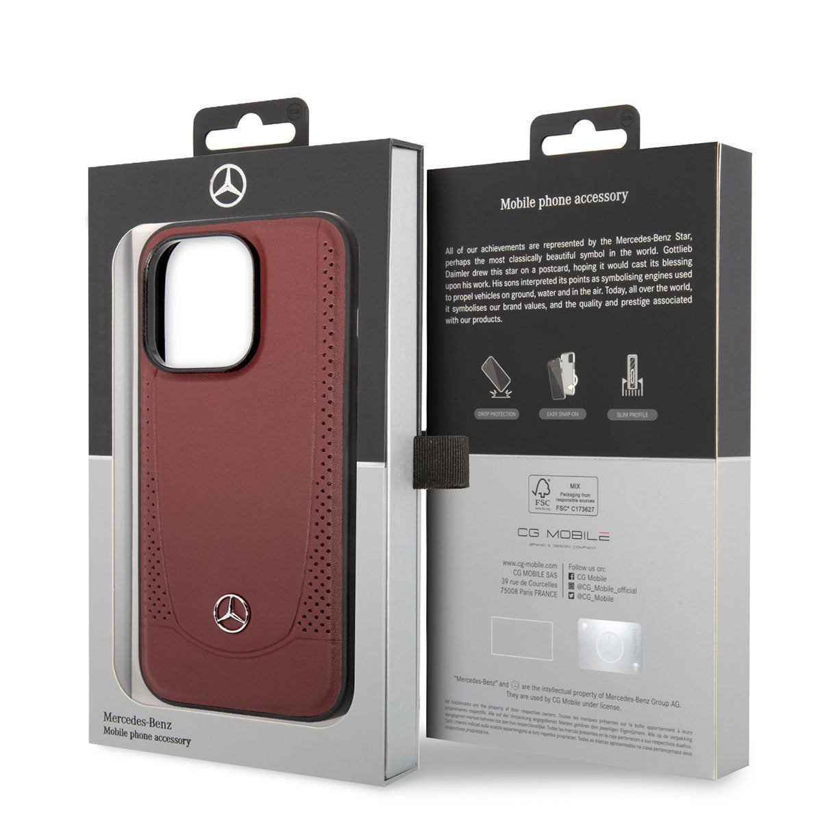 iPhone 14 Pro Max Kılıf Mercedes Benz M-safe Şarj Özellikli Urban Deri Kılıf