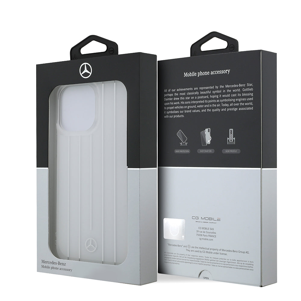 iPhone 14 Pro Max Kılıf Mercedes Benz orijinal Lisanslı New Urban 3 Sert PC Paralel Çizgi Desenli Kılıf