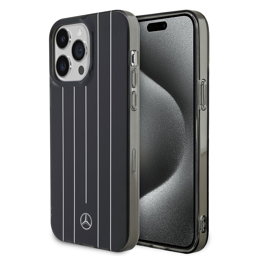 iPhone 14 Pro Max Kılıf Mercedes Benz orijinal Lisanslı New Urban 3 Sert PC Paralel Çizgi Desenli Kılıf