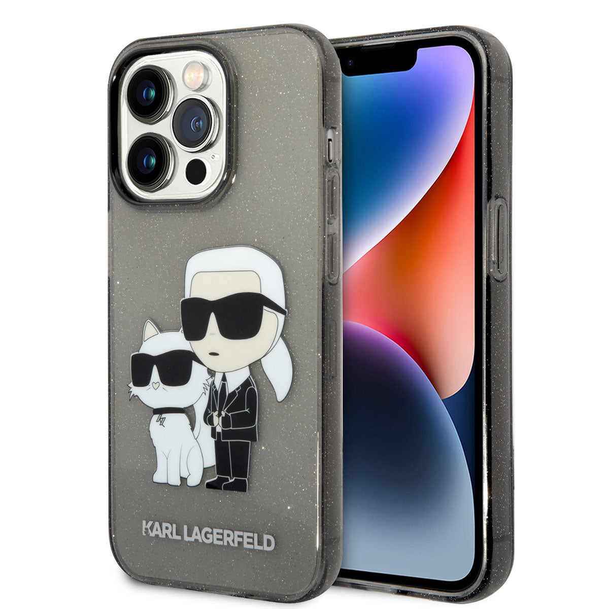 iPhone 14 Pro Max Kılıf Karl Lagerfeld Transparan Simli K&C Dizayn Kılıf