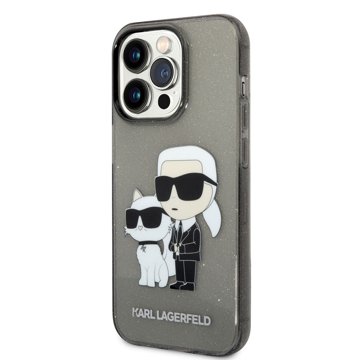 iPhone 14 Pro Max Kılıf Karl Lagerfeld Transparan Simli K&C Dizayn Kılıf