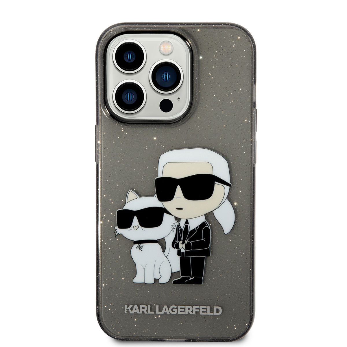 iPhone 14 Pro Max Kılıf Karl Lagerfeld Transparan Simli K&C Dizayn Kılıf