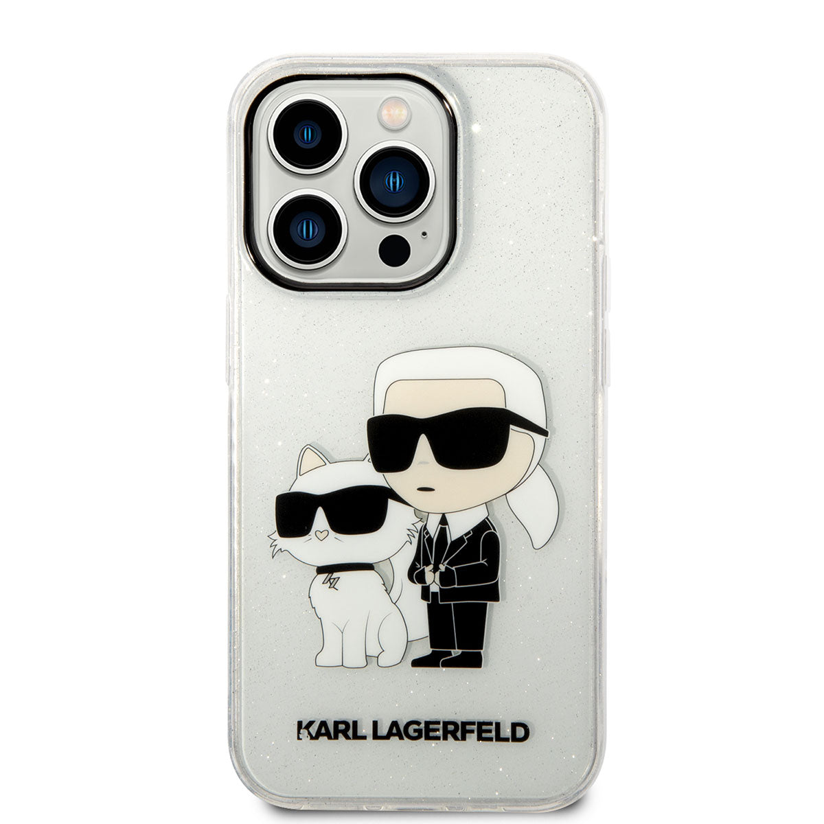 iPhone 14 Pro Max Kılıf Karl Lagerfeld Transparan Simli K&C Dizayn Kılıf