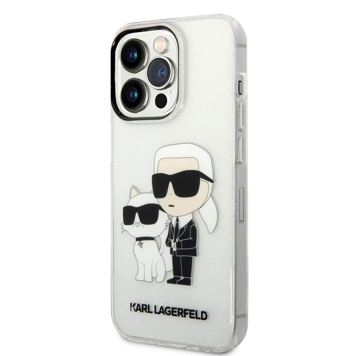 iPhone 14 Pro Max Kılıf Karl Lagerfeld Transparan Simli K&C Dizayn Kılıf