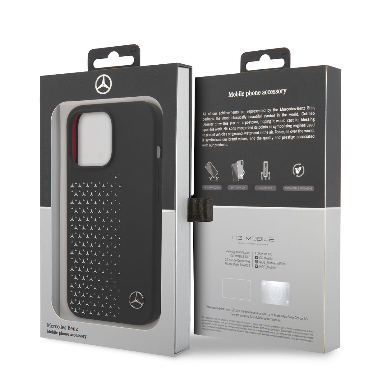 iPhone 14 Pro Max Kılıf Mercedes Benz Yatay Gradient Yıldızlı Silikon Kılıf