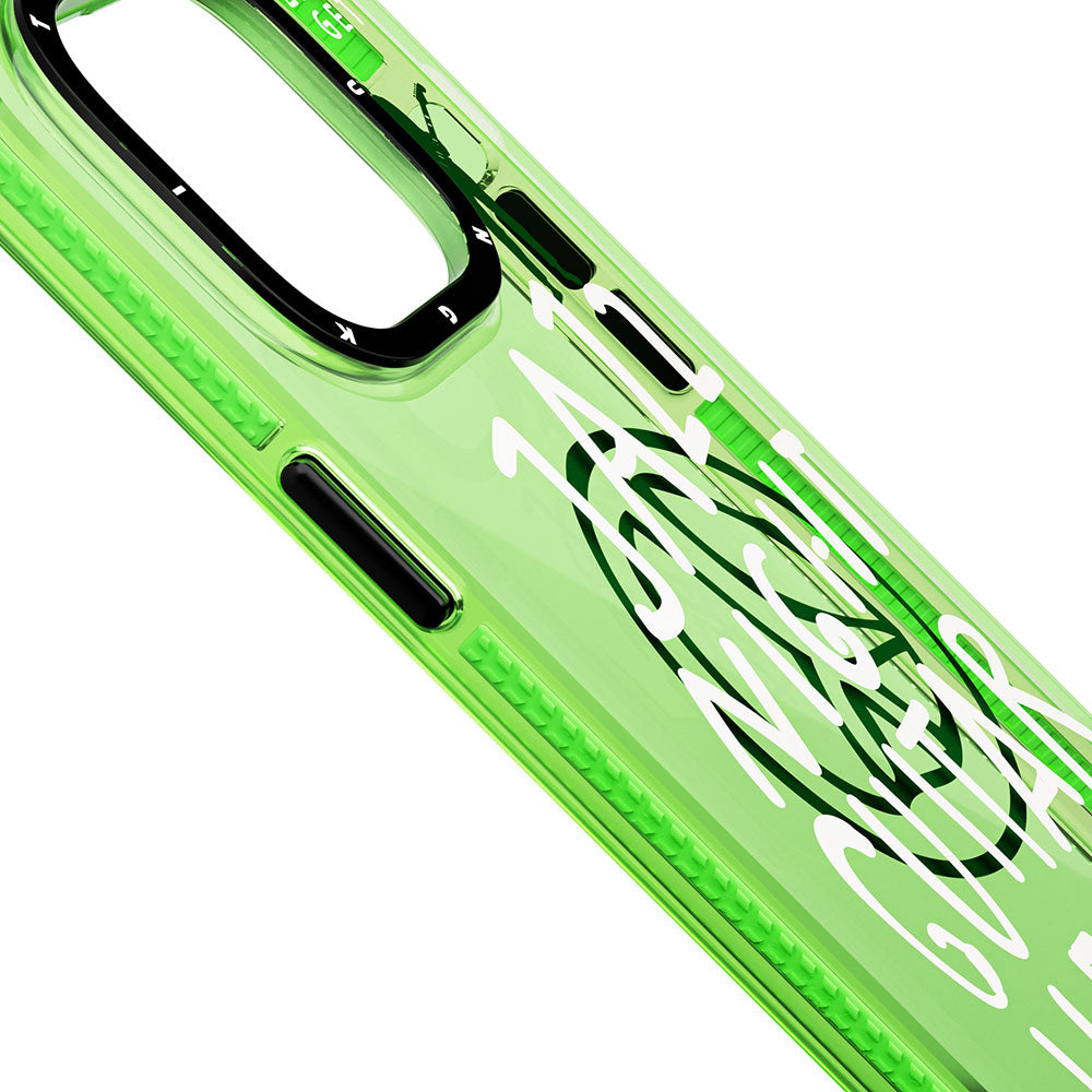 iPhone 14 Pro Max Kılıf Şeffaf Renkli Yazı Temalı Tasarım YoungKit Jazz Serisi Kılıf