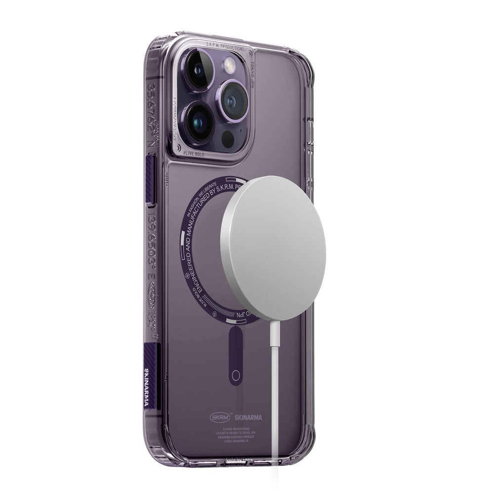 iPhone 14 Pro Max Kılıf SkinArma Şeffaf Airbag Tasarımlı M-safe Şarj Özellikli Saido Kılıf