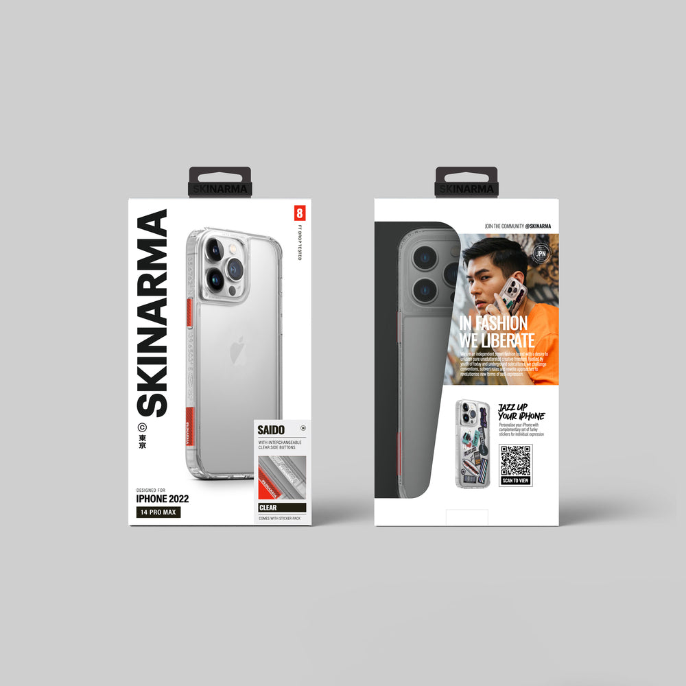 iPhone 14 Pro Max Kılıf SkinArma Şeffaf Airbag Tasarımlı Saido Kılıf