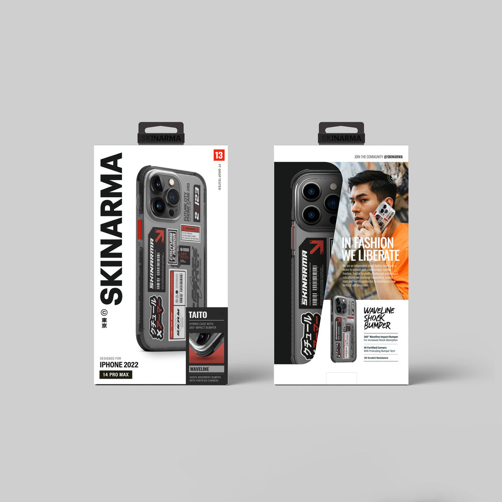 iPhone 14 Pro Max Kılıf SkinArma Şeffaf Desenli Airbag Tasarımlı Taito Kılıf