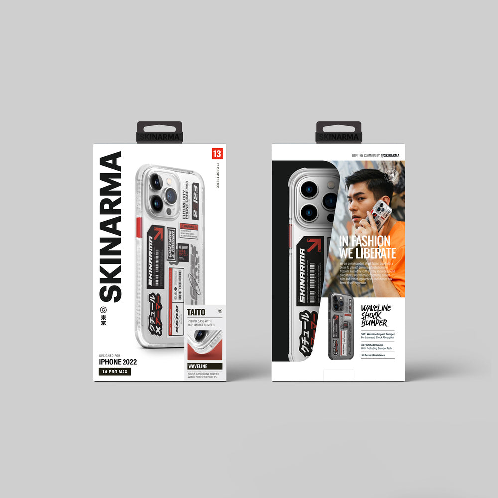 iPhone 14 Pro Max Kılıf SkinArma Şeffaf Desenli Airbag Tasarımlı Taito Kılıf