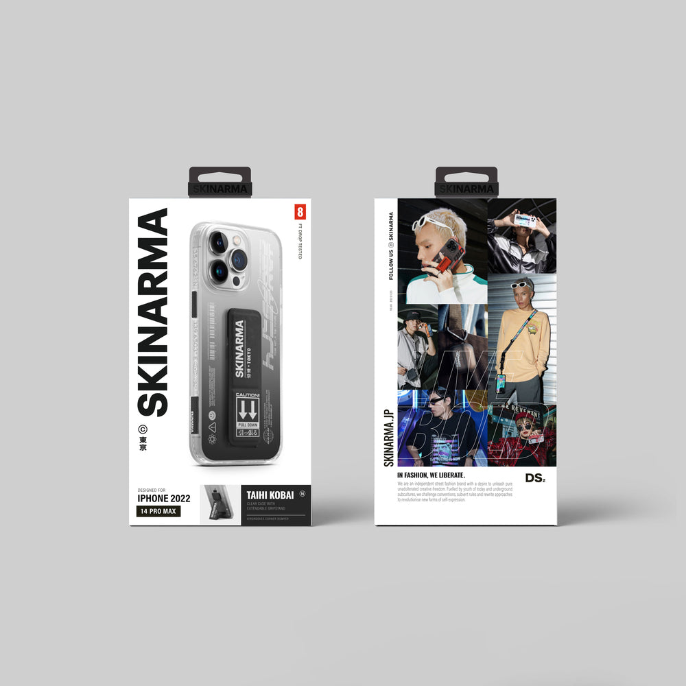 iPhone 14 Pro Max Kılıf SkinArma Standlı Şeffaf Tasarımlı Taihi Kobai Kılıf