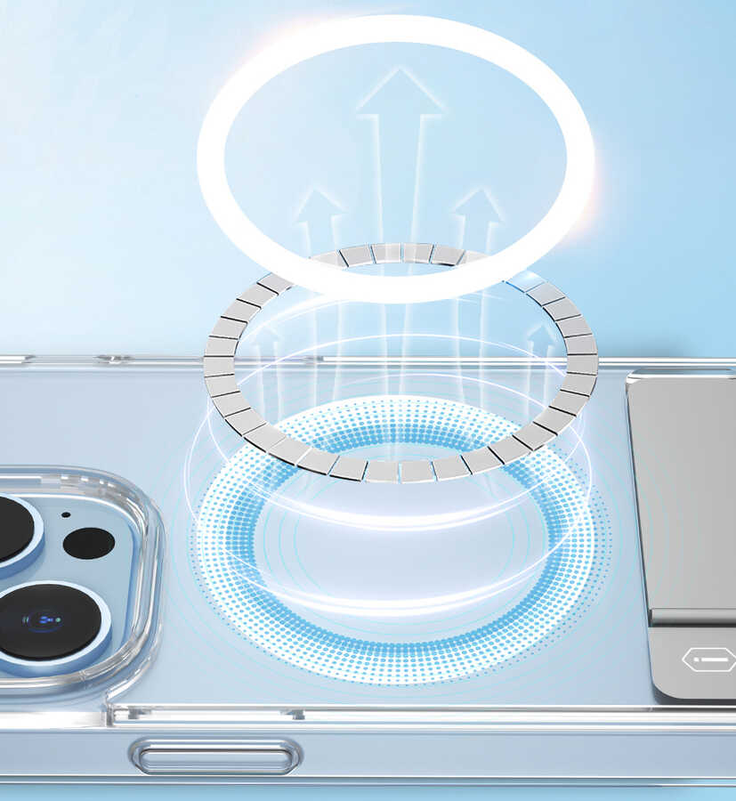 iPhone 14 Pro Max Kılıf Standlı M-safe Wireless Şarj Özellikli Wiwu Aurora Serisi Kılıf