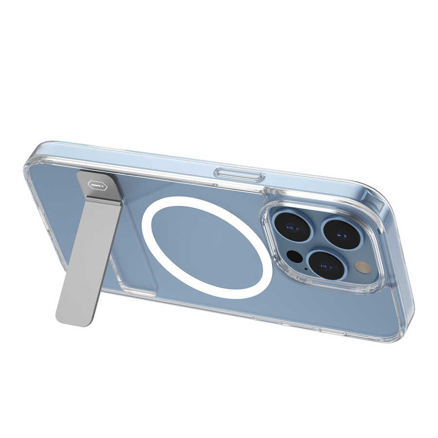 iPhone 14 Pro Max Kılıf Standlı M-safe Wireless Şarj Özellikli Wiwu Aurora Serisi Kılıf