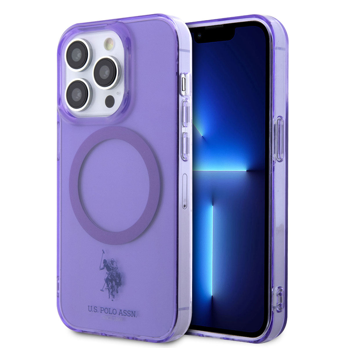 iPhone 14 Pro Max Kılıf U.S. POLO ASSN. M-safe Şarj Özellikli Transparan Tasarım Kılıf