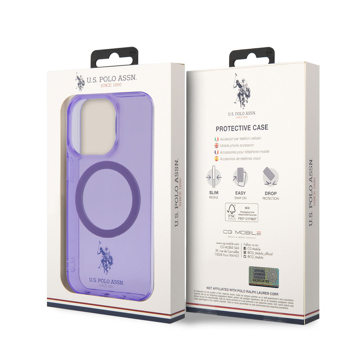 iPhone 14 Pro Max Kılıf U.S. POLO ASSN. M-safe Şarj Özellikli Transparan Tasarım Kılıf