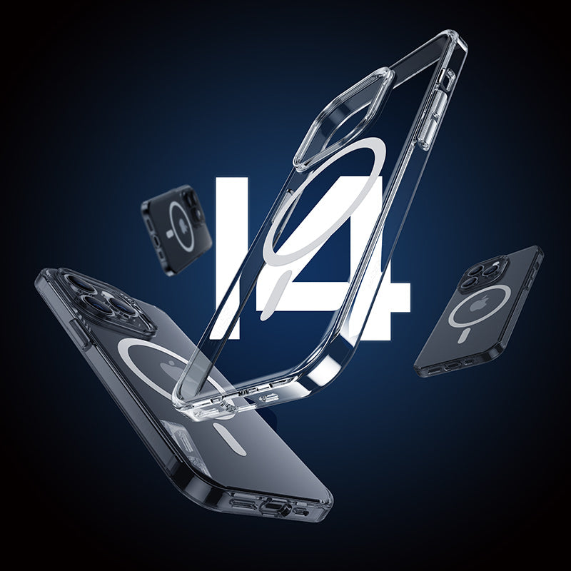 iPhone 14 Pro Max Kılıf Wireless Şarj Destekli Benks Yeni Magnetik Crystal PC Kılıf