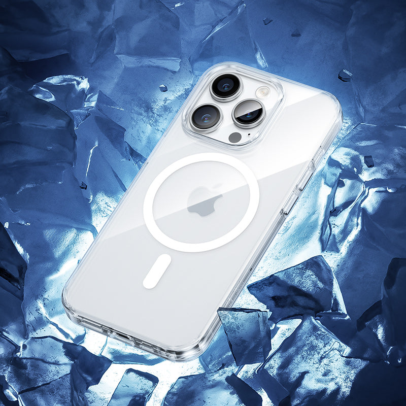 iPhone 14 Pro Max Kılıf Wireless Şarj Destekli Benks Yeni Magnetik Crystal PC Kılıf