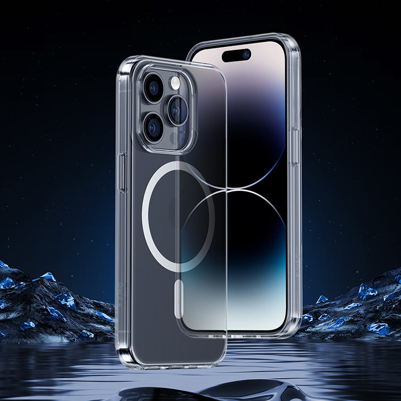 iPhone 14 Pro Max Kılıf Wireless Şarj Destekli Benks Yeni Magnetik Crystal PC Kılıf