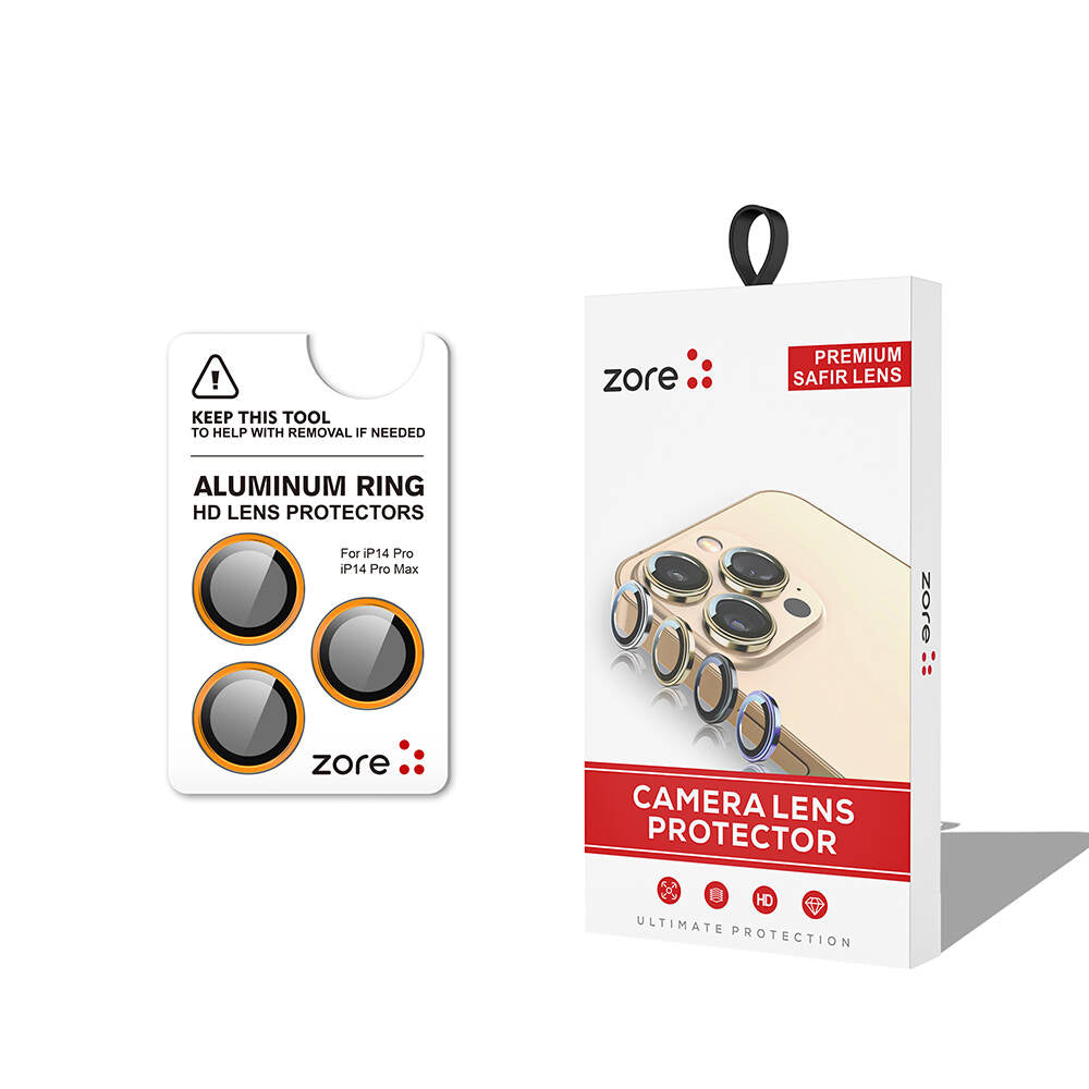iPhone 14 Pro Zore CL-12 Premium Safir Parmak İzi Bırakmayan Anti-Reflective Kamera Lens Koruyucu