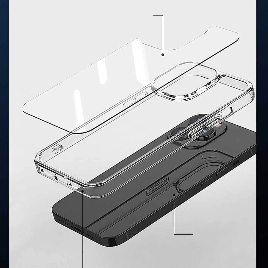 iPhone 14 Wiwu M-safe Şarj Özellikli Lens Korumalı Şeffaf Silikon Kılıf