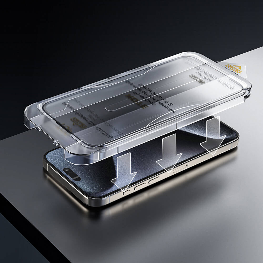 iPhone 14 Wiwu Wi-SQ009 Easy Install iPrivacy 360° Anti-Peep Oleofobik Temperli Cam Ekran Koruyucu + Kolay Uygulama Aparatlı