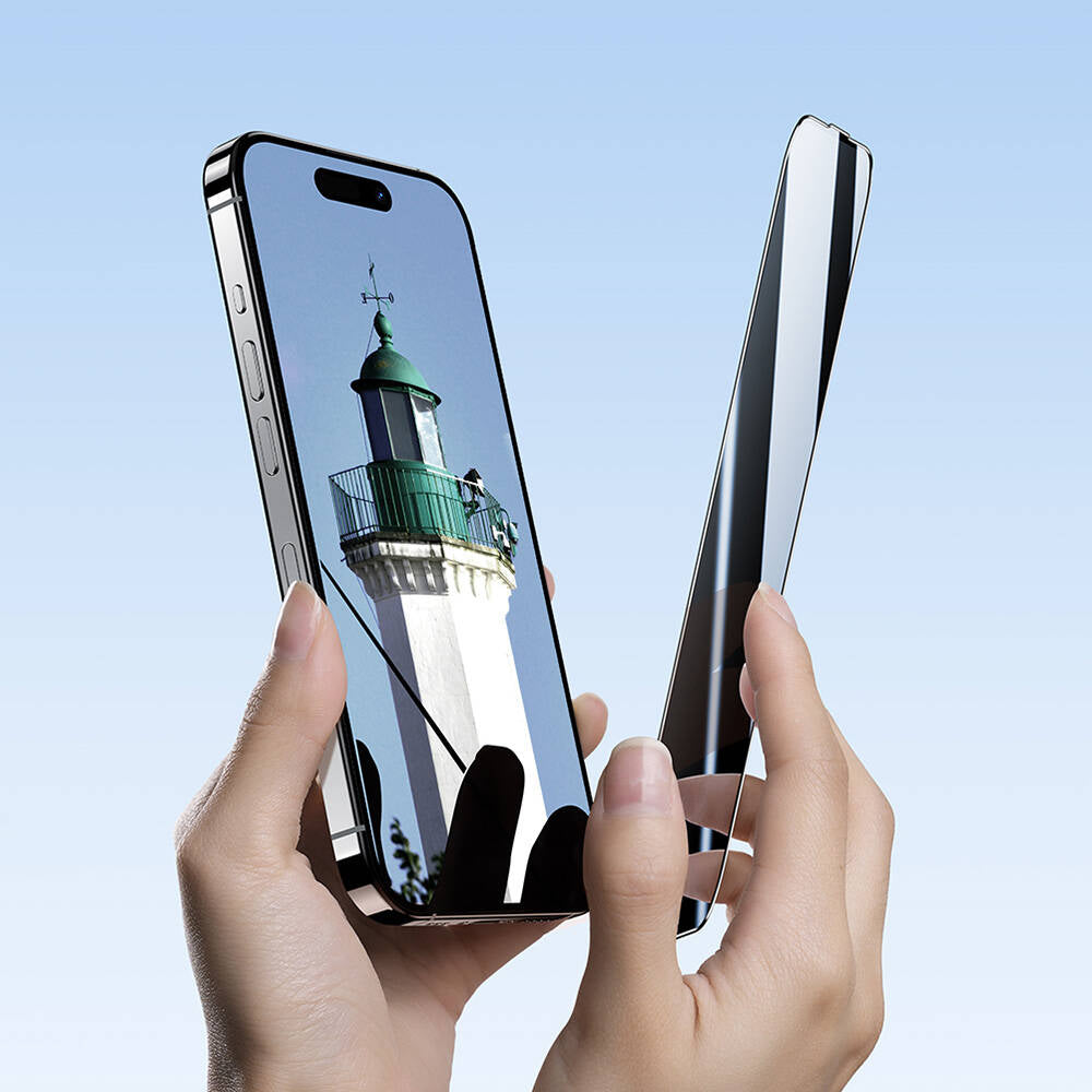 iPhone 15 Benks Ultra Shield 0.4mm Privacy Ekran Koruyucu + Kolay Uygulama Aparatlı