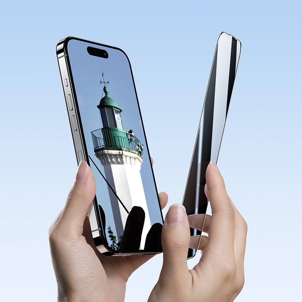 iPhone 15 Benks Ultra Shield 0.4mm Privacy Ekran Koruyucu + Kolay Uygulama Aparatlı