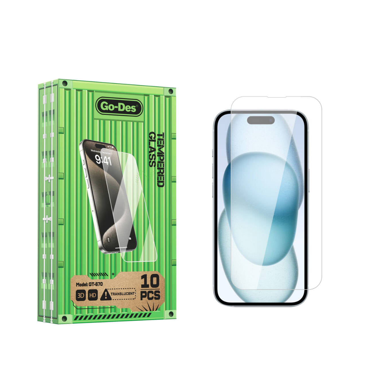iPhone 15 Go Des Parmak İzi Bırakmayan 9H Oleofobik Bom Glass Ekran Koruyucu