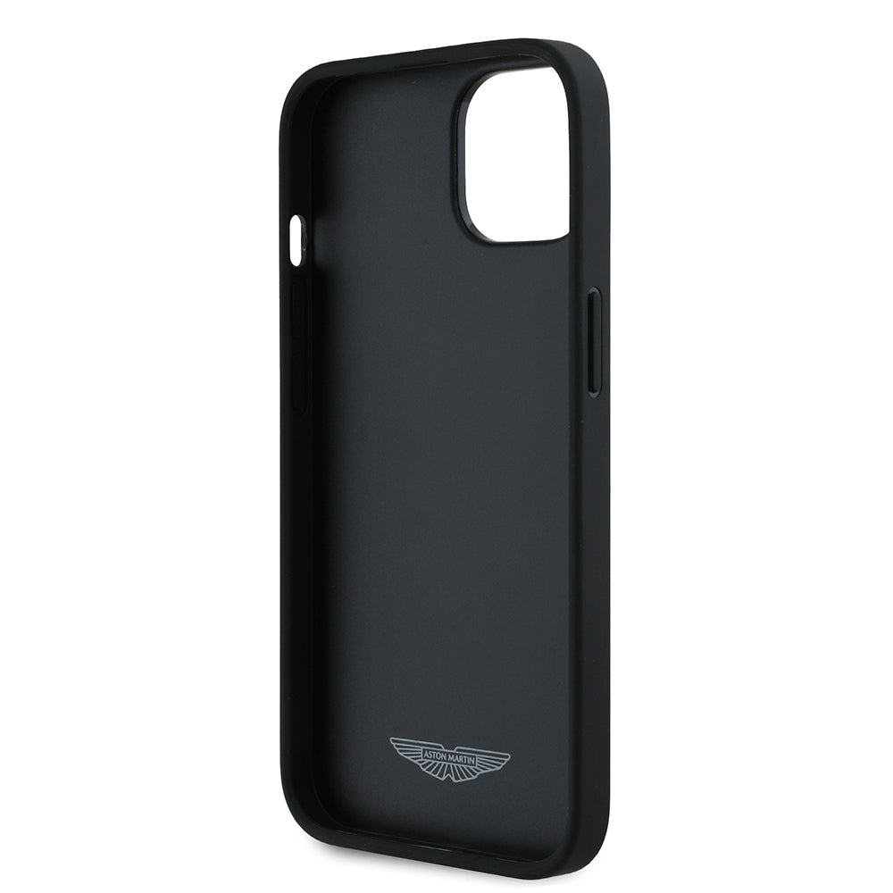 iPhone 15 Kılıf Aston Martin Orijinal Lisanslı Victory Dizayn PU Deri Metal Logolu Kılıf
