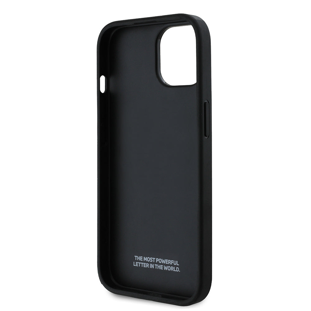 iPhone 15 Kılıf BMW Orijinal Lisanslı Karbon Fiber Tasarımlı ve Metal Logolu PU Deri Kılıf