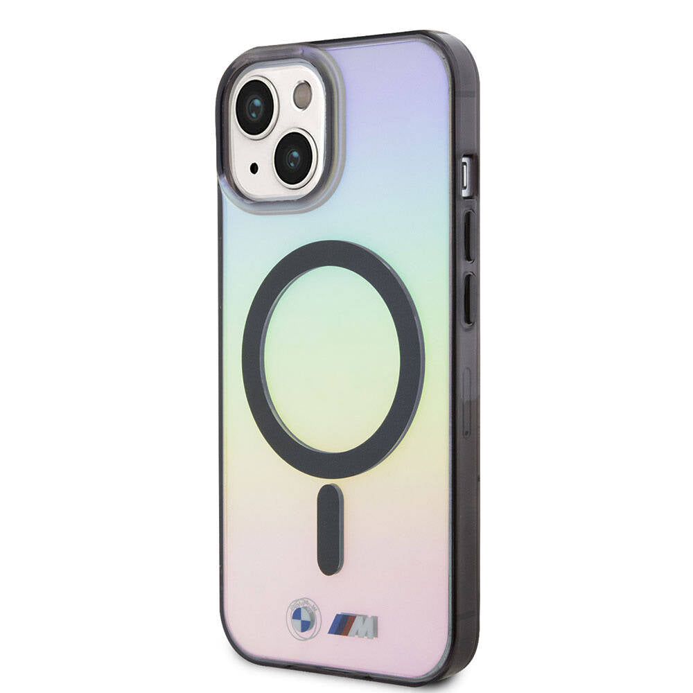 iPhone 15 Kılıf BMW M-safe Şarj Özellikli Transparan Renk Geçişli Iridescent Orijinal Lisanslı Kılıf