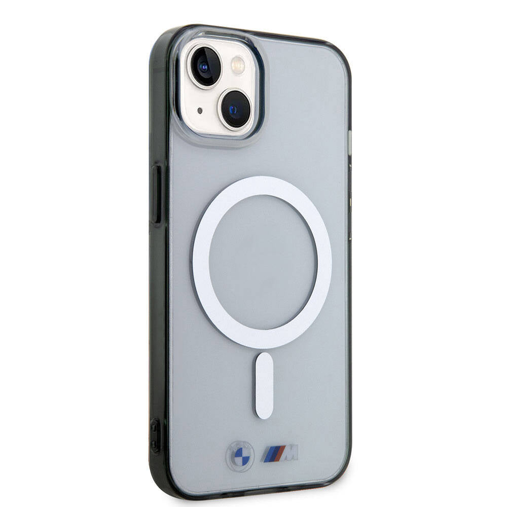 iPhone 15 Kılıf BMW M-safe Şarj Özellikli Transparan Silver Ring Orijinal Lisanslı Kılıf