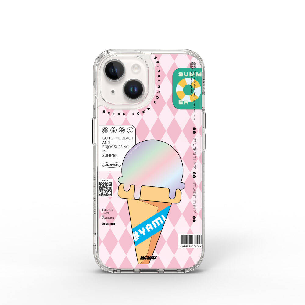 iPhone 15 Kılıf Çift Katman Desenli Wiwu Summer Serisi Kılıf