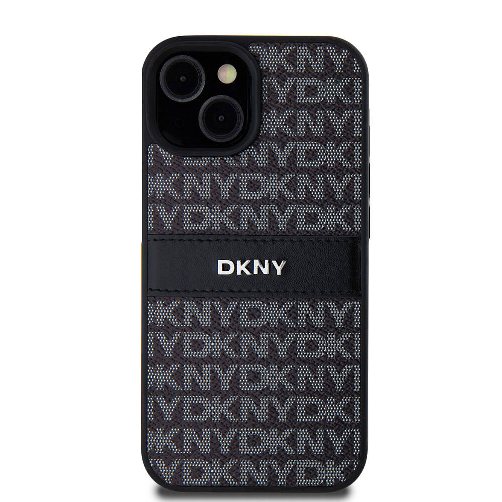 iPhone 15 Kılıf DKNY Orijinal Lisanslı 3D Yazılı Repeat Texture Pattern Kılıf