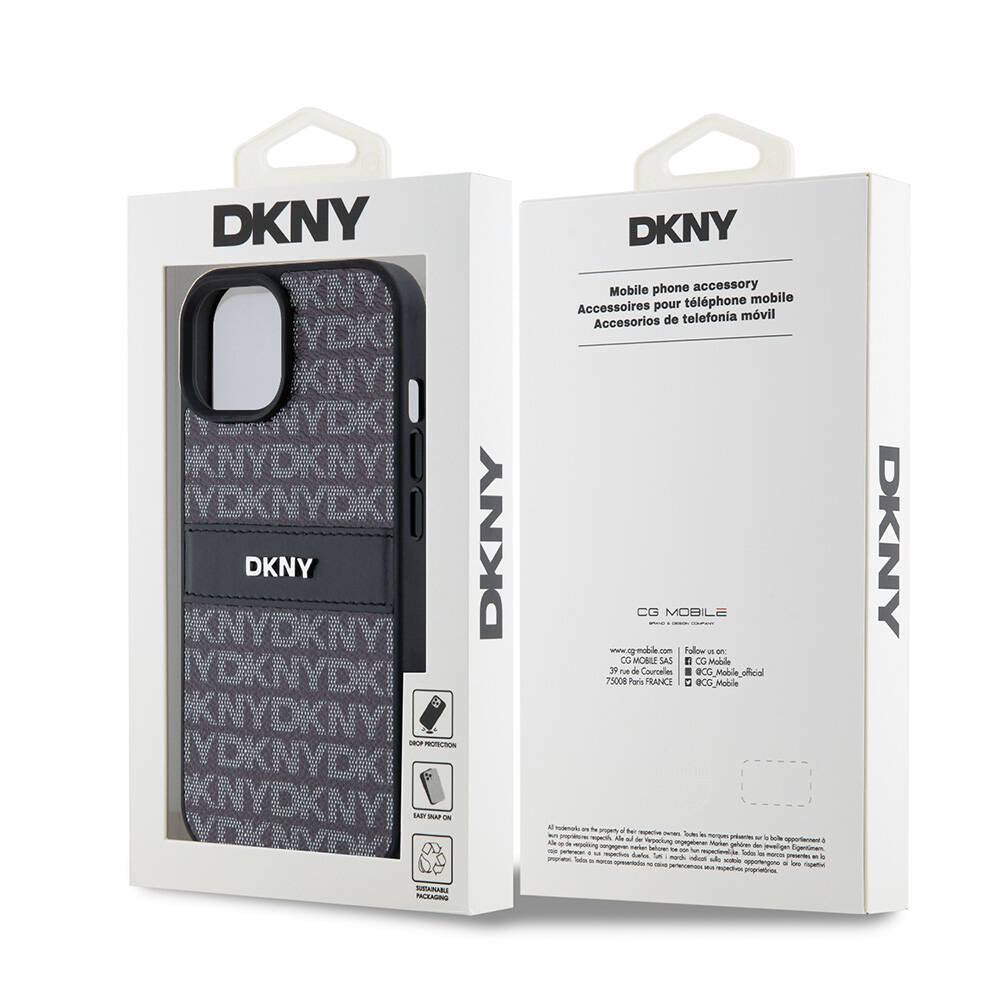 iPhone 15 Kılıf DKNY Orijinal Lisanslı 3D Yazılı Repeat Texture Pattern Kılıf