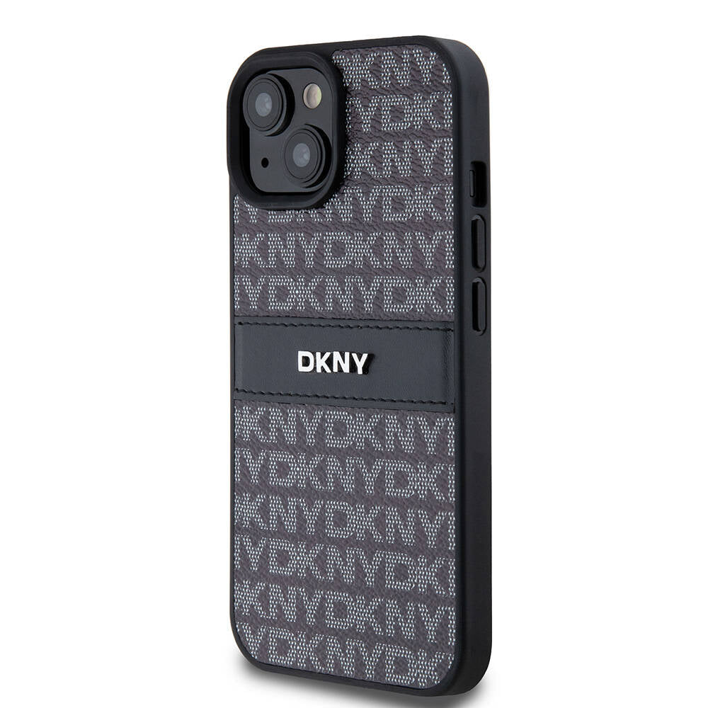 iPhone 15 Kılıf DKNY Orijinal Lisanslı 3D Yazılı Repeat Texture Pattern Kılıf
