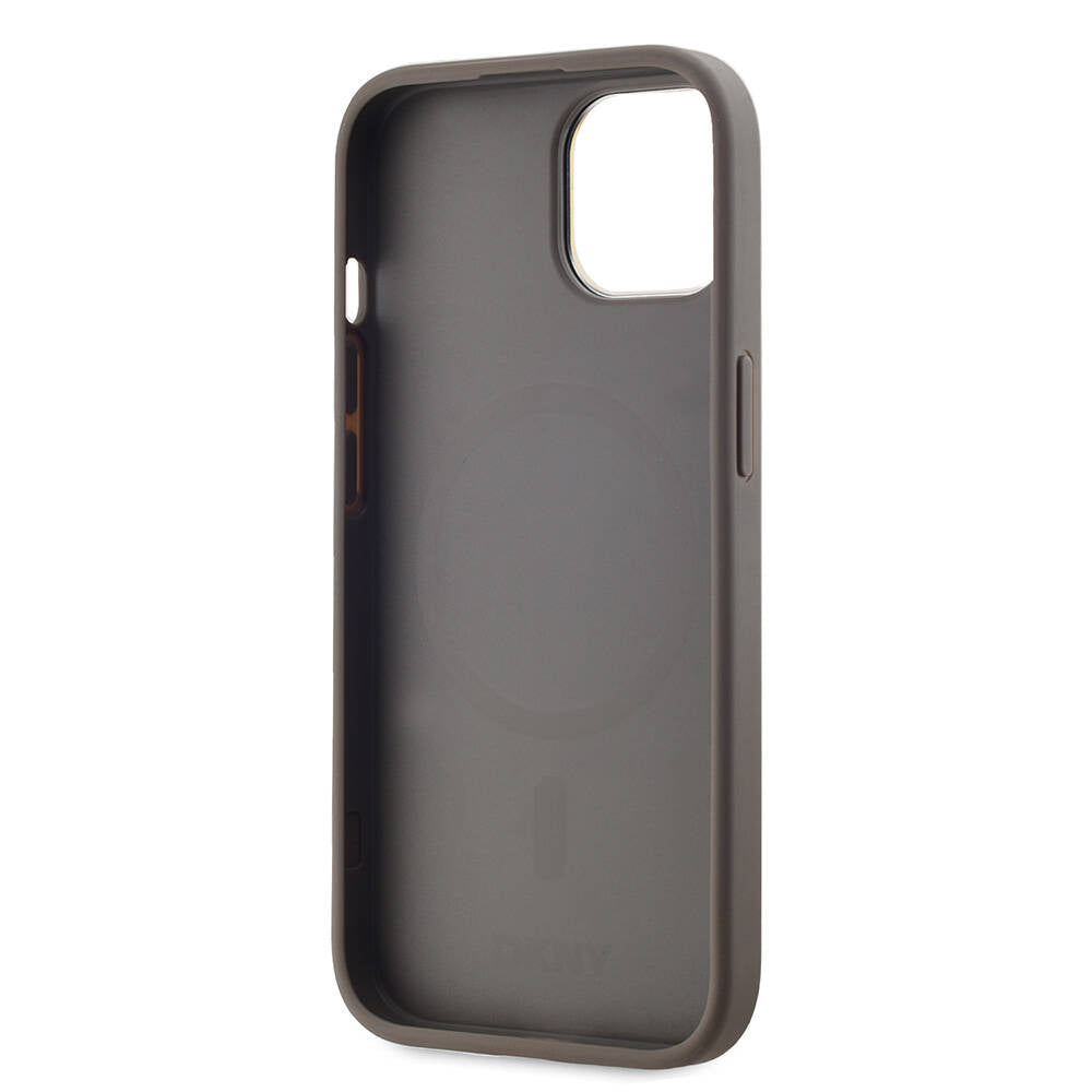 iPhone 15 Kılıf DKNY Orijinal Lisanslı M-safe Şarj Özellikli 3D Yazılı Checkered Pattern Kılıf