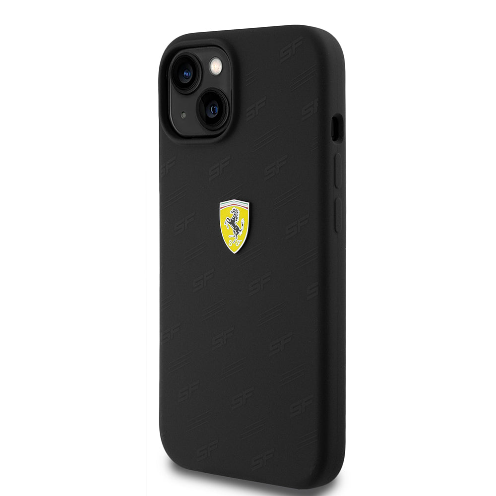 iPhone 15 Kılıf Ferrari Orijinal Lisanslı Metal Logolu SF Yazılı Kılıf