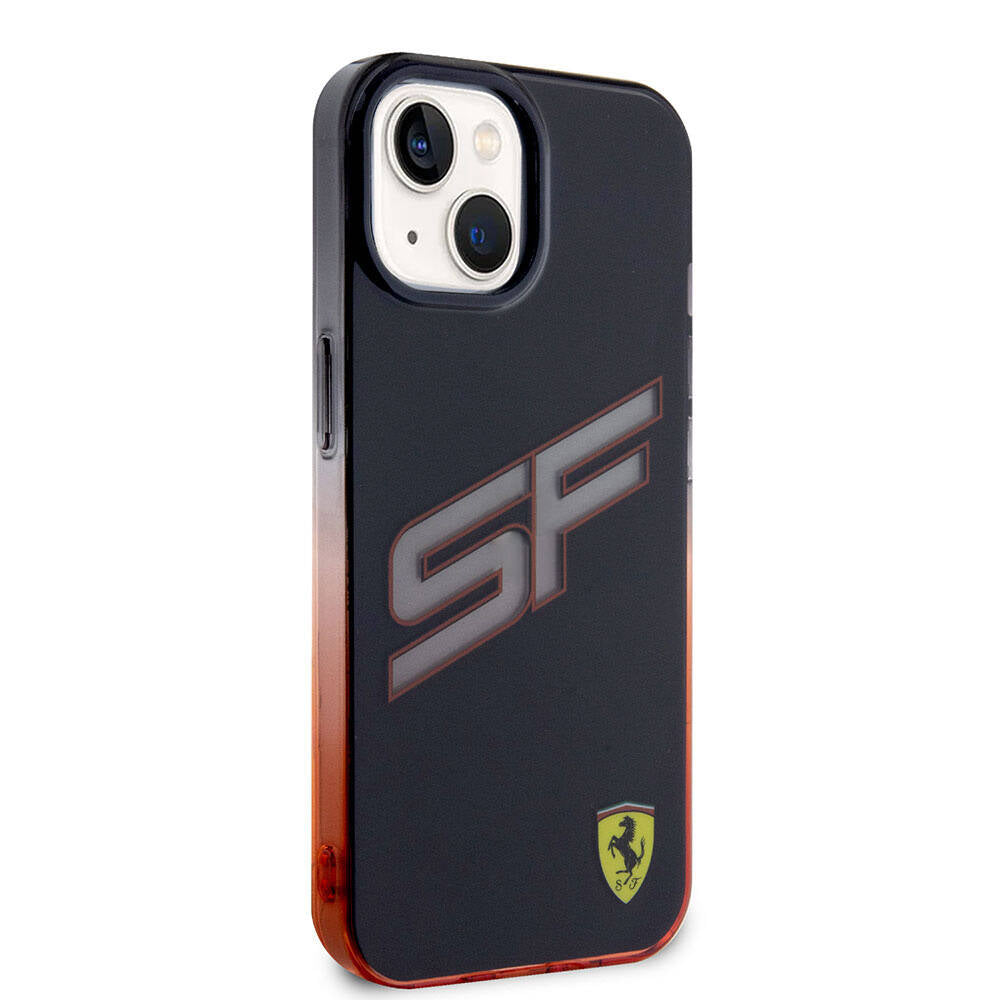 iPhone 15 Kılıf Ferrari Orijinal Lisanslı Transparan SF Yazılı Kenarları Renk Geçişli Kılıf